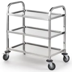 Rp-s3 Curta Stainless Steel Serving Trolley 30 Inch L X 16 W 33 H 3 Tiered Shelf K