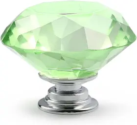 Czc Home 658906994123 10 Pcs Diamond Crystal Glass Pull Handle Cabinet Knobs 40 Mm Green