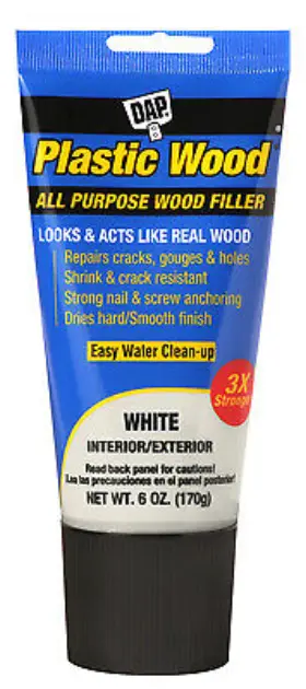 7079800585 Dap Inc 6 Pack Plastic Wood Latex Filler White 6-oz. Tube
