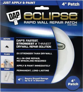 7079809163 Dap Products Inc. 313107724763 Eclipse Rapid Wall Repair Patch 4 In