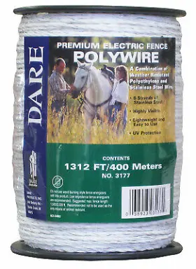 3177 Dare Products Inc Electric Fence Wire White 1 312-ft. -3177