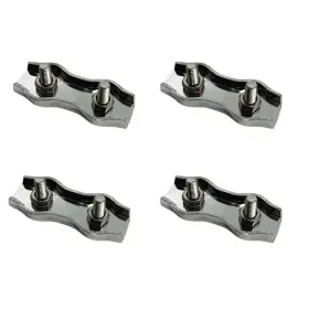 63275 Dbmimporters Stainless Steel Duplex 2-post Cable Wire Clamp Rope 3/8 Inch 4 Pcs