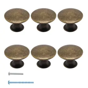 Dcgfxiyu20250828-0002 Dcgfxiyu 6 Pack Antique Brass Cabinet Knobs For Dresser Round