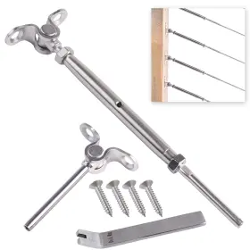 Deck Man 787414020922 T316-stainless Steel Adjustable Angle 1/8 Inch Cable Railing Sliver