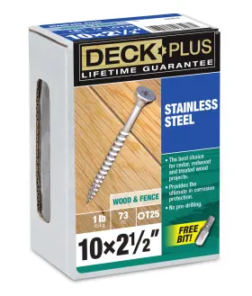 42598 Deck Plus 2-1/2 Inch Epoxy Coated Exterior Wood And Fence Screws #10 X