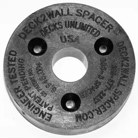 D2w58-50 Deck2wall Spacer Specialty Hardware 12 Inch Hx9 Wx4 D Polypropylene In Black