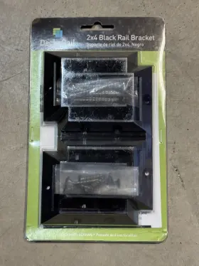 163602 Deckorail 2x4 Black Rail Bracket - 4 Pack With Screws