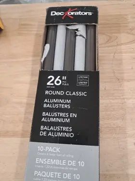 74701 Deckorators 26 Inch Aluminum Powder Coated Balusters For 36 High Rail 10 Pack