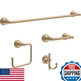 Delta B09lvqtfp9 Mylan 4-piece Bathroom Set Champagne Bronze 18 Towel Rack Toilet Paper