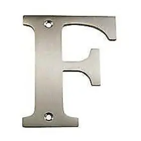 Rl4f-15 Deltana Rl4f Nickel 4 Inch Solid Brass Residential Letter F
