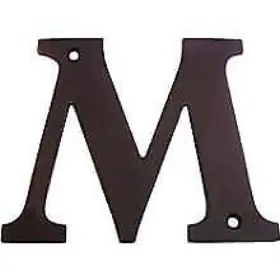 Rl4m-10b Deltana Rl4m Bronze 4 Inch Solid Brass Residential Letter M