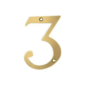 Rn4-3 Deltana 4 Inch Solid Brass Traditional House Number - #3