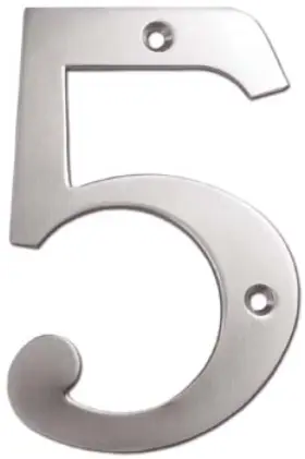 Rn4-5u15 Deltana Rn4-5 4 Inch Solid Brass Traditional House Number - #5