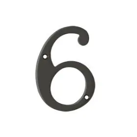 Rn4-6u10b Deltana Rn4-6 4 Inch Solid Brass Traditional House Number - #6