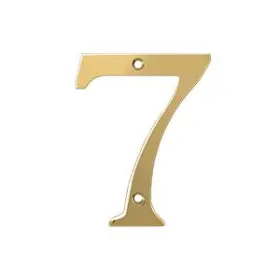 Rn4-7 Deltana 4 Inch Solid Brass Traditional House Number - #7