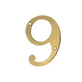 Rn4-9 Deltana 4 Inch Solid Brass Traditional House Number - #9