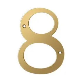 Rn6-8 Deltana Brass 6 Inch Solid Residential Number 8