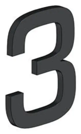Rne-3u19 Deltana Rne-3 4 Inch Stainless Steel Address Number 3 - Black