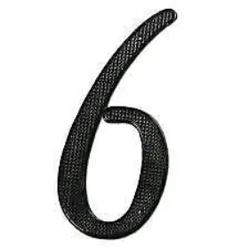 Rnz4-6 Deltana Rnz46 Black 4 Inch Zinc Die-cast Residential Number 6