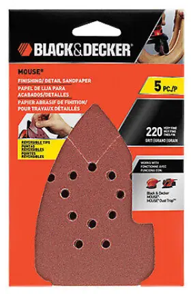 220-grit Dewalt Accessories Bdam220 5 Pack Mouse Finishing Sandpaper 5-pk