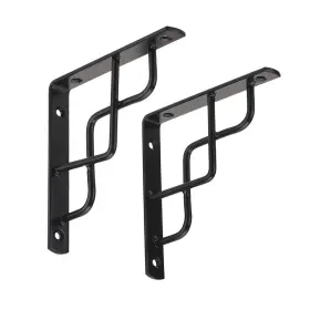 Dewelllsb150 Dewell 2 Pcs 6inch L Shape Decorative Shelf Brackets Wall Mounted Supports Bl