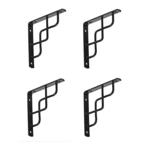 Dewelllsb15004 Dewell 2 Pcs L Shape Shelf Brackets Wall Mounted Supports Black 6 Inch 4pack