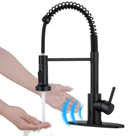 Djs-cflt-2011b-dp-touchless Djs Touchless Kitchen Faucets With Pull Down Sprayer Matte Black Si