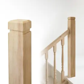 Duo-68 Dolemoduo Red Oak Newel Post - 3.5 Inch X3.5 X48 Solid Hardwood Stair For Indoor