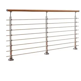 55508 Dolle Top Mount Tube Stair Railing Kit 36 Inch H X 79 W Aluminum Brushed Silver
