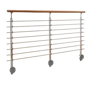 55511 Dolle Side Mount Tube Stair Railing Kit 36 Inch H X 79 W Aluminum Brushed Silver