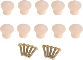 X0.79 Dophee 070430014533 10pcs Mini Wood Cabinet Knobs 23x20mm/0.91 Inch Unpainted