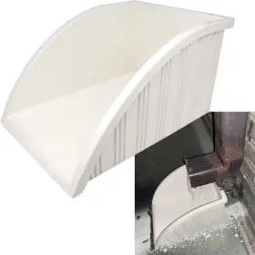 Dortanmy 613464664222 Water Downspout Splash Block White Plastic Rain Drain Extender Catch R