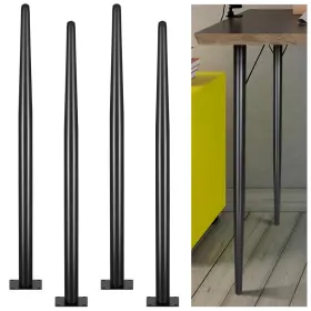B0cy22pwps Doublefill 4 Pack 30 Inches Metal Table Legs Round Tapered Furniture Heavy
