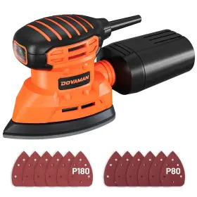 Dls03a Dovaman Detail Sander 130w Palm Tool Dust Collection System 12pcs Sa
