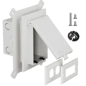 Dbvs1w-1 Dremica Recessed Outlet Box Low Profile Electrical White Vertical