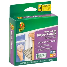 283580 Duck Brand Press To Seal Rope Caulk White 35 Foot Pack Of 1
