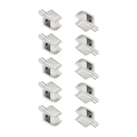 Duefixing 672668640913 10pcs 23x12x12mm Glass Shelf Brackets Zinc Alloy