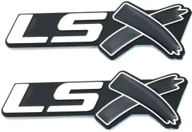 Dunsby Dazz#2-lsx-chromeblack 2 Pcs Lsx Emblem Badge 3d Self-adhesive Nameplate Sticker Replacement For Cam