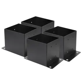 Thz-8 Dwale 6x 6 Post Base 4 Pcs Inner Size 5.6 Inch X5.6 Deck Heavy Duty Metal Blac