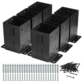 Ea99015-6 Eapele 4x4 Wood Fence Post Anchor Base Thick Steel And Black Powder Coated Come Wi