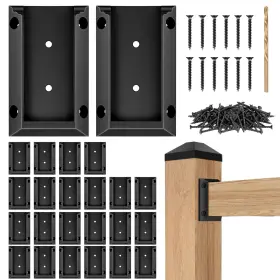 Ea99025-24 Eapele 24pcs Deck Railing Bracket Connectors For 2x4 Wood Black