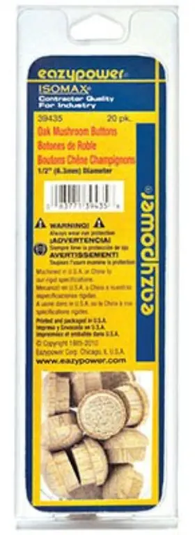 30220 Eazypower Mushroom Oak Plug 1/2 Inch 20-pk. -