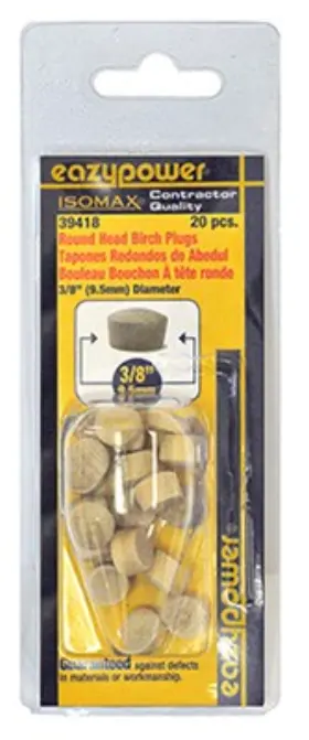 30018 Eazypower Corp 6 Pack Round Head Plug 3/8- Inch 20-pk