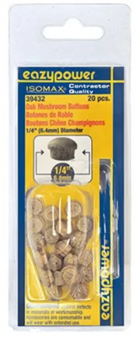 30217 Eazypower Corp 6 Pack Dowel Plug Mushroom Oak 1/4- Inch 20-pk