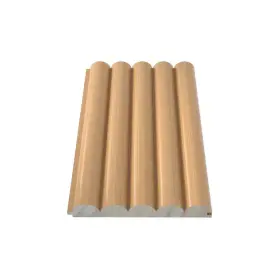 Ejoy 445032671683 94.5 Inch X 6 In 0.8 5 Grid Semi Circle Wood Wall Siding Board Light Oak