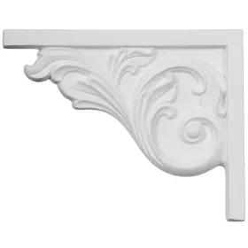 Sb08x05br-l Ekena Millwork 816180013392 Bremen Acanthus Left Stair Brackets 8 3/4 Inch W X 7 5/8 H D