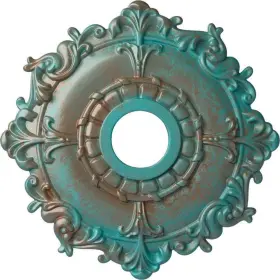Cm18rlcgs Ekena Millwork Ceiling Medallion 18 Inch X1.5 X18 Polyurethane Copper Green Patina