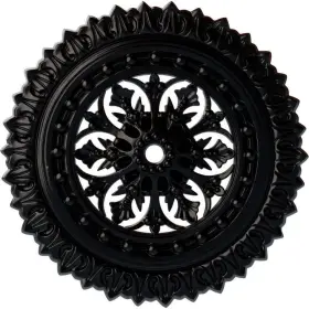 Cm18skblf Ekena Millwork Ceiling Medallion 18.5 Inch L Circle Polyurethane Paintable Jet Black