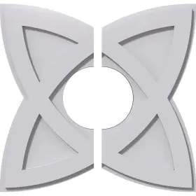 Cmp18cm2-06000 Ekena Millwork Ekenamillwork Ceiling Medallion 2pc Pvc Contemporary Cosmo Architectural Grade