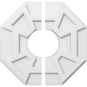 Cmp18lg2-06000 Ekena Millwork Ceiling Medallion 1 Inch Px6-1/4 Cx18 Odx6 Id Durable Pvc 2-piece